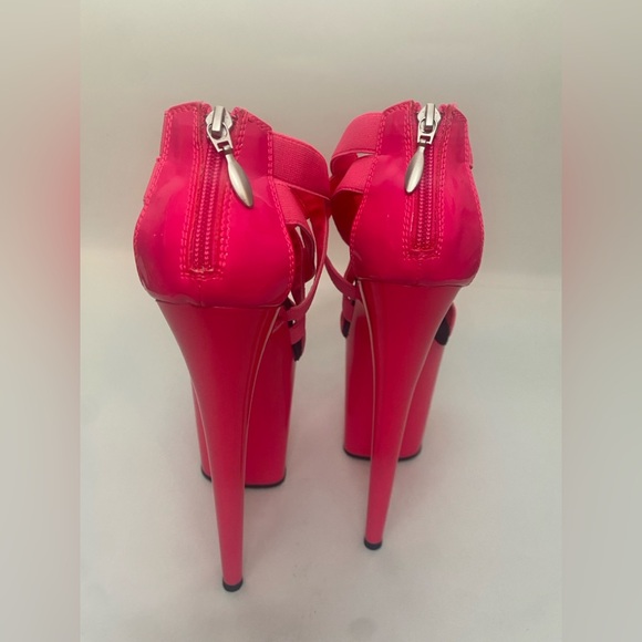 Pleaser Flamingo-869UV Neon Pink Platform Heels – Stripper Shoes - Picture 10 of 12